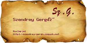 Szendrey Gergő névjegykártya
